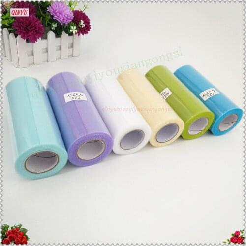 5 PC Tulle Roll 22 Meters Roll Fabric Spool Party Gift Wrap Wedding Decoration Crafts Party Supplies flower Silk Organza 7ZSH811