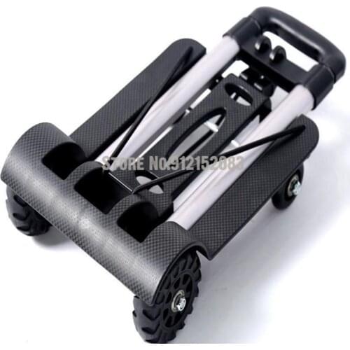 Trolley Cart Folding Ultra-light Portable Luggage Cart Travel Trolley Cart Shopping Grocery Cart Universal Wheel Handling Traile