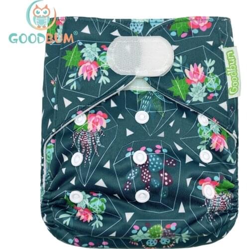 Goodbum Succulents Hook Loop Cloth Diaper Washable Adjustable Nappy For 3-15KG Baby Diaper