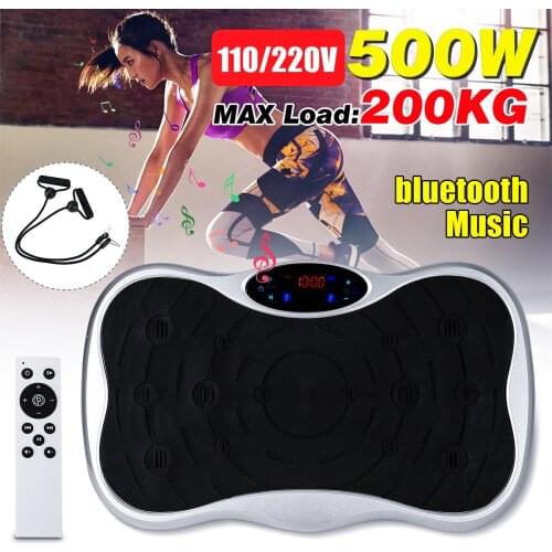 200KG/441LBS Exercise Fitness Slim Vibration Machine Trainer Plate Platform Body Shaper Remote Control with Resistance Bands US
