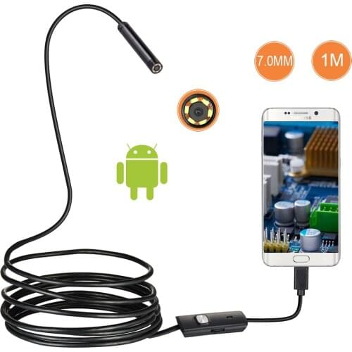 1/2/1.5M 7mm Lens USB Endoscope Camera Waterproof Wire Snake Tube Inspection Borescope For OTG Compatible Android Phones