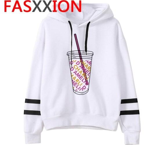 2020 New Ice Coffee Splatter Hoody Women Kawaii Winter Warm Pullover Cartoon Unisex Kawaii Charli Damelio Graphic Hoodie Female