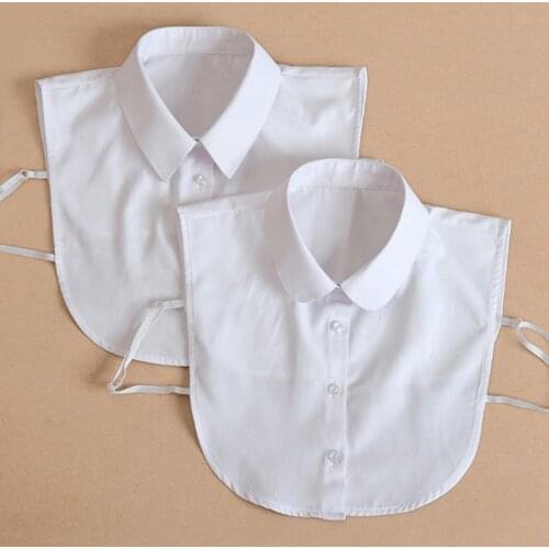 Women Cotton Fake Collar Blouse Vintage Detachable Shirt Collar False Collar Lapel Blouse Top Women Neckwear Clothes Accessories