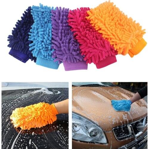 1pc Microfiber Car Wash Gloves Auto Detailing Mitten Washing Cleaning Car Cleaning Double-Faced Gloves Cloth Towel
