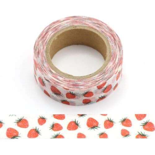1pcs Cute Kawaii Strawberry Decorative Adhesive Tape Washi Tape Masking Tape