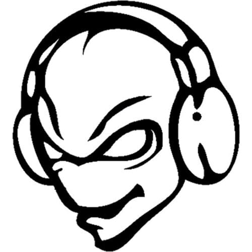 10.8cm*12cm Fun Alien DJ Disc Jockey Music Vinyl Car-styling Decal Car Sticker S6-3357