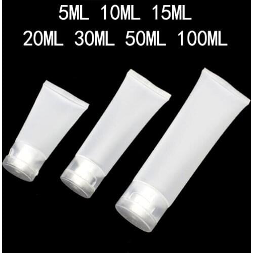100pcs 5ml 10ml 15ml 20ml 30ml 50ml 100ml Clear Plastic Soft Tubes Empty Cosmetic Cream Emulsion Lotion Packaging Containers