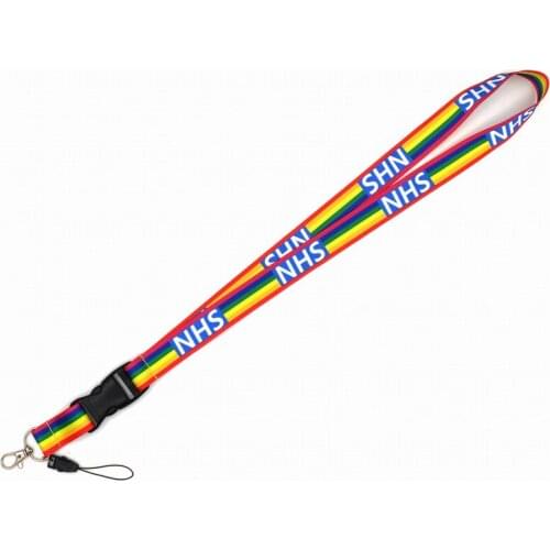 2 in 1 NHS Design Keychain For Key Phones Tags Neck Strap Rainbow Printing Lanyard ID Card USB Badge Holder Universal Key Ring