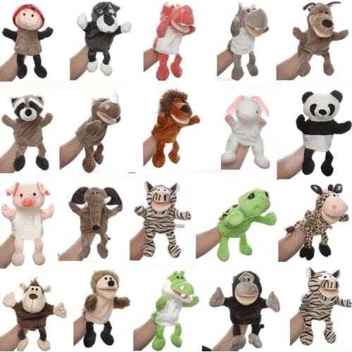 30cm Animals Hand Puppet Cartoon Stuffed Plush Toys Baby Educational Hand Puppets Pretend Telling Story Doll Kids Children Gift
