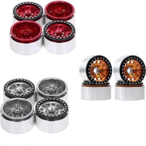 4PCS 1/10 RC Rock Crawler Aluminum 2.2 Beadlock Wheel Rims for Axial SCX10 Capra Wraith 90048 90018 Traxxas TRX4