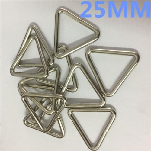 50PCS Silver Metal Triangle Shape Buckle 25mm 1'' Unwelded Loop Buckle for Luggage Handbags