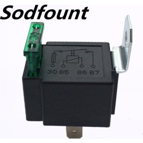 1pcs Self-fuse car relay 12V 24V NO with iron back 30A fuse Auto