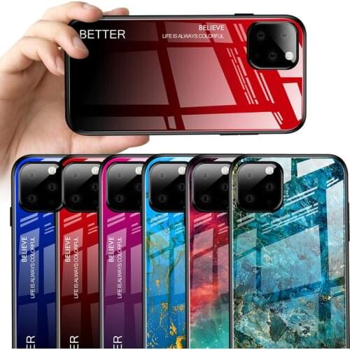 Tempered Glass Cases For Xiaomi Redmi Note 8 Case Glossy Back Gradient Color marble cover For xiaomi redmi note 8 Pro