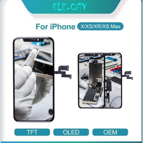 For iPhone X XR XS OEM LCD Touch Screen Flexible OLED Super AMOLED Display Digitizer Assembly Replacement Parts Black&White
