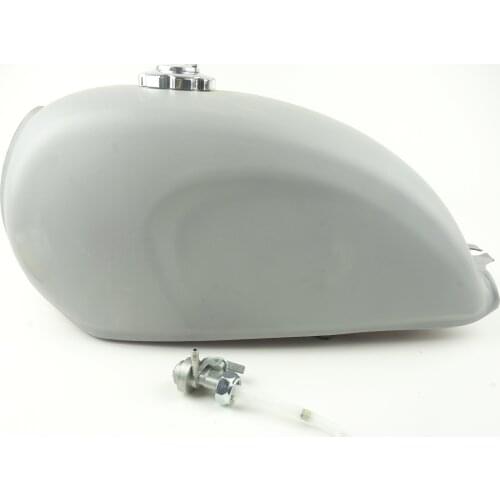 9L Gas Fuel Tank Unpainted Universal Vintage Motorcycle with Thick Iron Cap Switch Raw Bare Metal Steel for Cafe Racer Scrambler