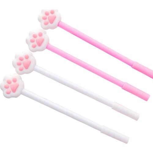 50PCS/lot Pink Cats Paw Gel Pen Soft Adorable Fairy Paw Pen Student Writing Exam Signing Pen Kawaii School Supplies Stationery