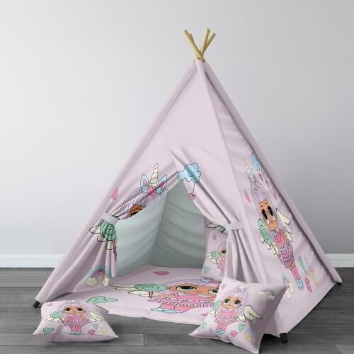 Play Tent for Kids Wigwam Portable Indoor Playground Tents Children Bedrooms Powder Pink Girl Candy Strawberry Muck Model 262