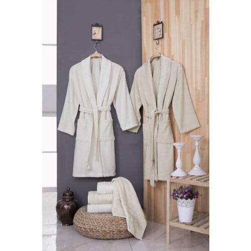 EXTRA SOFT WATER ABSORBENT 100 COTTON BATHROBE SET TOWEL KIT
