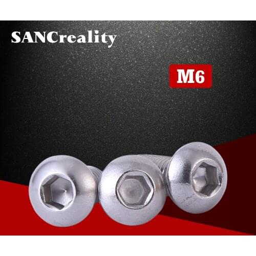 Round 304 Stainless Steel Screws Hex Socket Button Head Allen Bolt Mechanical Screws