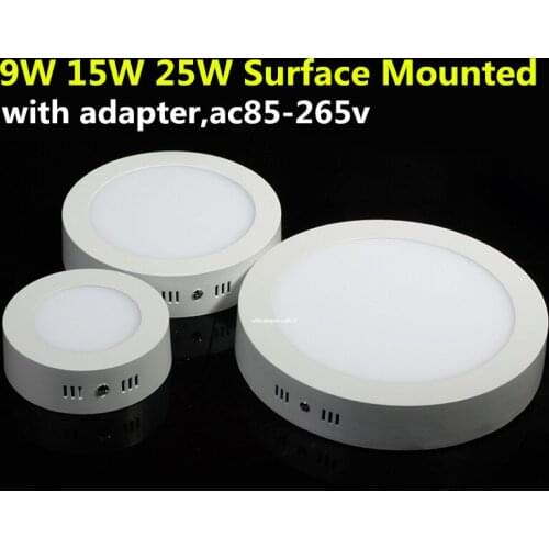 Round LED Surface Ceiling Light 9W/15W/25W AC85-265V For Home BedRoom kitchen Room panel lighting