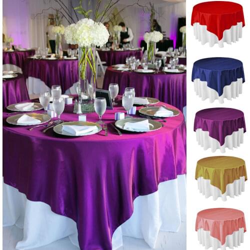 Square 145cm Satin Overlay Satin Tablecloth Cover for Wedding Birthday Party Restaurant Banquet Decor Home textiles table cloth