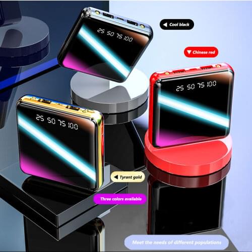 Mini 20000mAh Power Bank For Iphone,Xiaomi Mi Power Bank Portable Charger External Battery LED Digital Display USB Powerbank