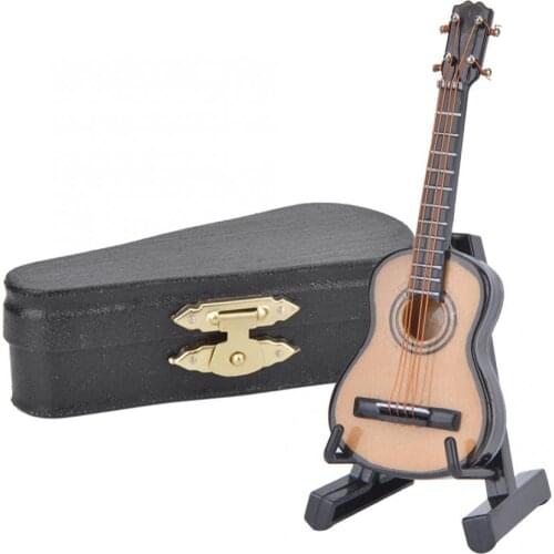 Mini Guitar Miniature Model Electric Guitar B Model Miniature Wooden Mini Musical Instrument Model Collection