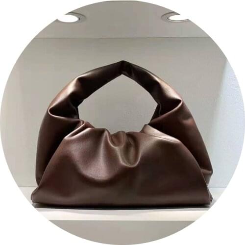 Real leather Wrinkle soft shoulder bag Genuine leather Metal hinges bags cow leather shoulder pouch Bags