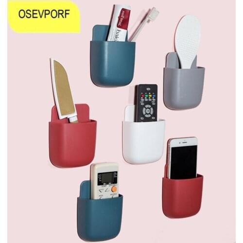 Wall-Mounted Storage Organizer Box Mobile Phone Plug Holder Air Conditioner TV Mobile Phone Organizer Case Self-adhesive Case