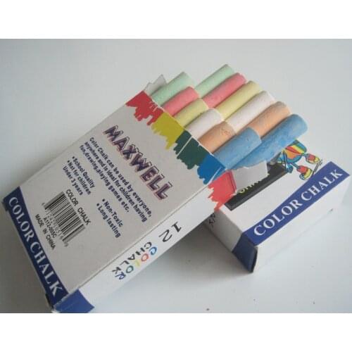 24PCS Non-Toxic Dustless Colored Chalk for School Classroom Homeschooling Office Stationary Supplies Accessories