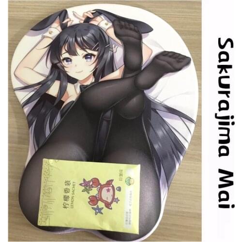 New Rascal Does Not Dream of Bunny Girl Senpai Sakurajima Mai 3D Soft Gel Gaming Mouse Pad Ergonomic Mousepad with Wrist Support