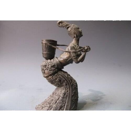 Song voge gem S0098 11 Chinese Pure Copper Bronze Carve deflower Tea flower lassie girl