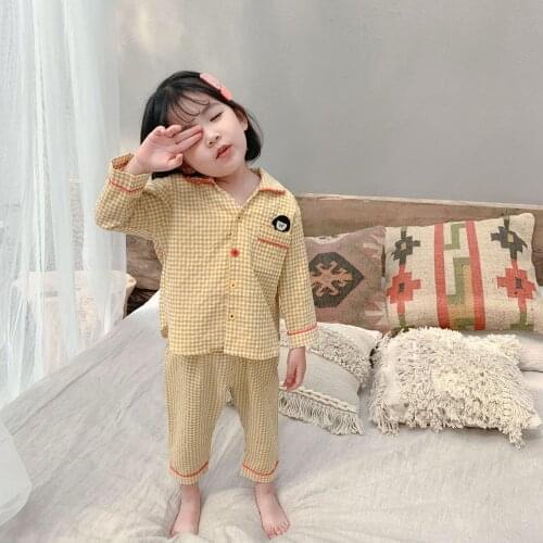 Baby Girl Pajamas Set Childrens Plaid Top+pants 2pcs Suit Kids Sleepwear Girls Christmas Pajamas Toddler Girl Winter Nightgown