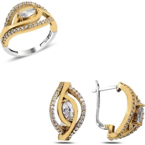 Silver 925 Sterling Zircon Cubic Zirconia Authentic Set