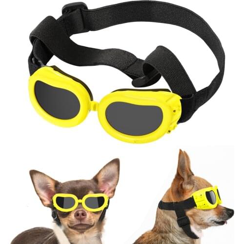 Dog Sunglasses UV Protection Goggles Eye Wear Protection with Waterproof Pet Sunglasses Fashion Sun Glasses,Pink Black Yellow