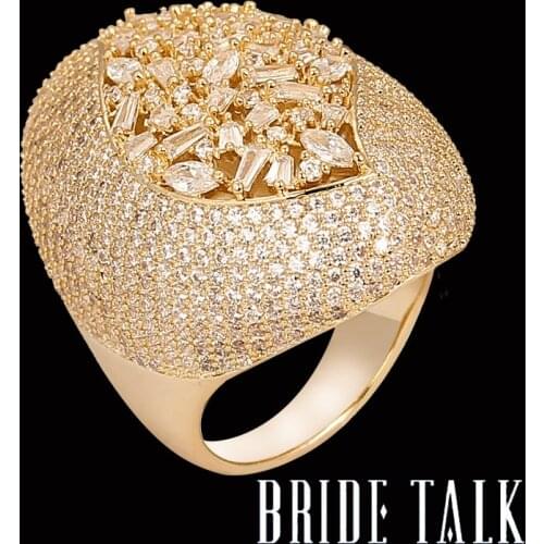 Bride Talk Luxury Brand Wedding Ring For Women Cubic Zirconia Super Quality Christmas Gift Dubai Bridal Jewelry Accessories