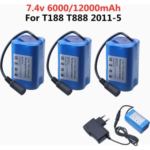 T188 T888 2011-5 TH88 CF18 C18 Speed Limit Cruise RC Fishing Bait Boat Part 7.4V 12000mAh 6000mAh Lipo Battery For T188 T888