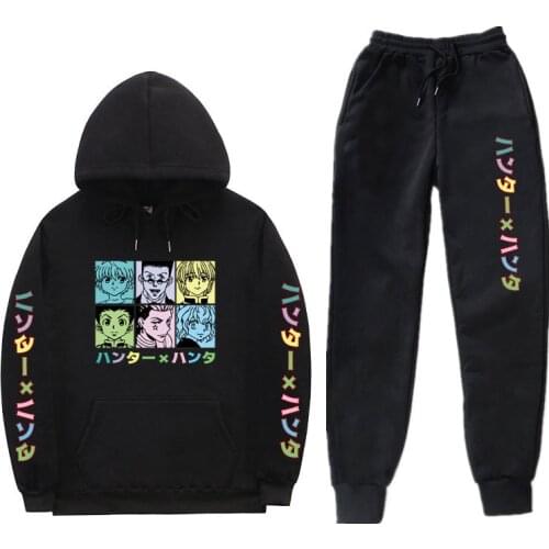 Japan Anime Hunter x Hunter Hoodie+pants Men woman Sweatshirt Harajuku Hoodies suit Print Streetwear Autumn Winter Clothing