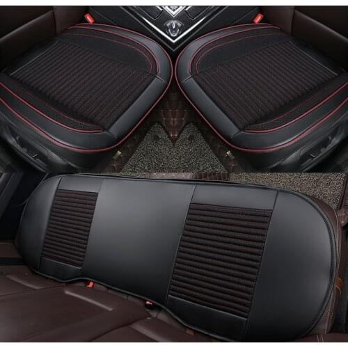 3D Leather Flax Car Seat Cover Cushion Front Rear Protector For VolksWagen Toyota Honda Ford Chevrolet Mazda Peugeot KIA