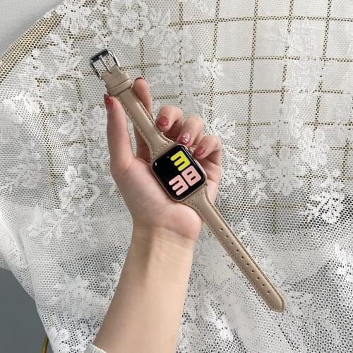 High quality Leather Loop for iwatch series se 6 5 4 3 2 1 44mm Strap for Apple Watch Band 38mm 42mm 40mm