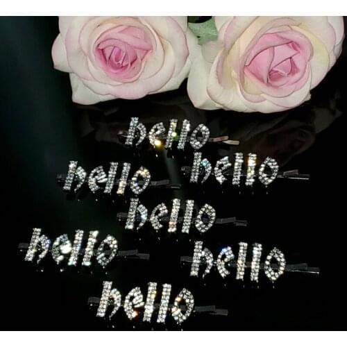 2020 New Arrival Gothic Letters Hairclip "Hello" Word Hair Clip Hairpins Luxury Hair Accessories Hair Jewelry Gift WHOLESALE