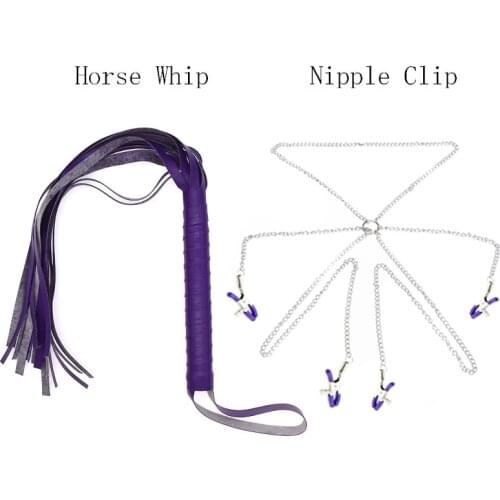 Exotic Sex Products For Adults Games Leather Bondage BDSM Kits Nipple Clip Clamps Sex Toys Whip Women Sex Accessories