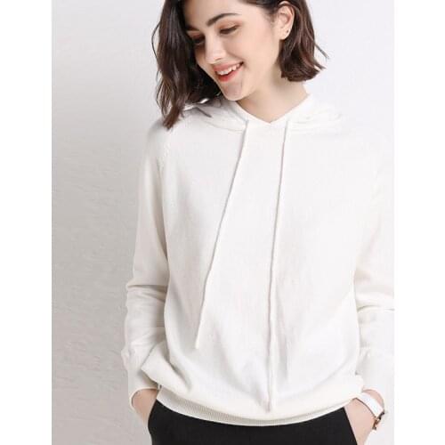 AECU Womens Sweater Drawstring Sweatshirt Hoodies Long Sleeve Women Pullover Sweater Loose Jumper Knitted Sweater Pull Femme