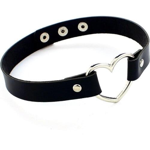 New PU Leather Heart Choker Necklace Women Chocker Necklaces Pendant Punk Statement Jewelry Collier Wedding Bride Jewelry gothic