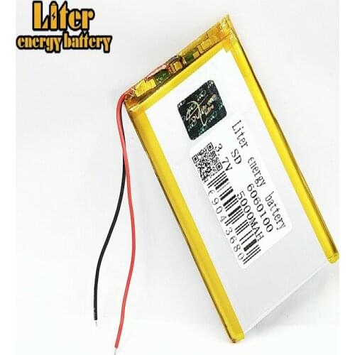 1/2/4x 5000mAh Li-polymer Rechargeable Batteries 3.7V 6060100 Lithium Polymer Battery For MP4 MP5 Tablet DVD MID Digital Product