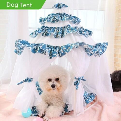 2020 Creative Romantic Dog House Beds Dogs Cats Puppy Kennel Pet Tent Casa Para Lace Dog Cat Puppy Houses Outdoor Portable Caves