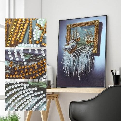 3D DIY Crystal Diamond Embroidery Sea Boat Diamond Paintings Special Shaped Beautiful Zeeschildpad Diamond Mosaic Photos