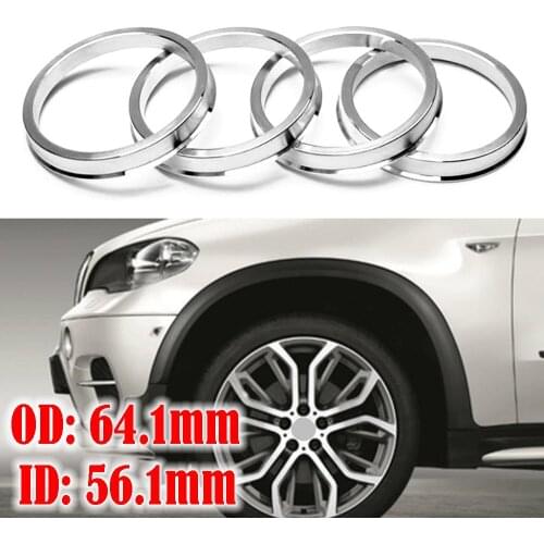 4X Car Aluminium Alloy Wheel Hub Centric Rings center Bore OD 64.1mm ID 56.1mm Center Collar Wheel Hub Ring Wheel Spacer Set
