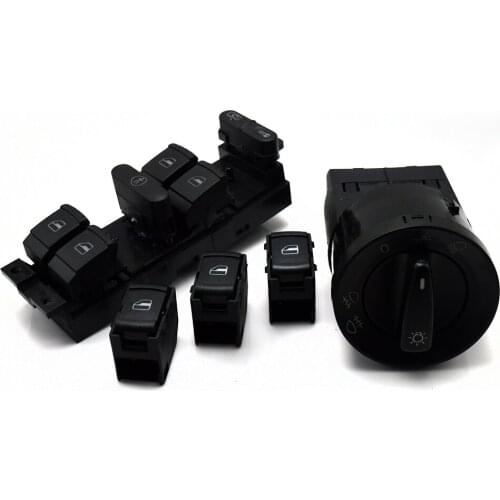 5 Pcs window switch headlight switch mirror switch for VW JETTA GOLF MK4 POLO BORA Passat B5 BEETLE 1C0 941 531 1J4 959 857D