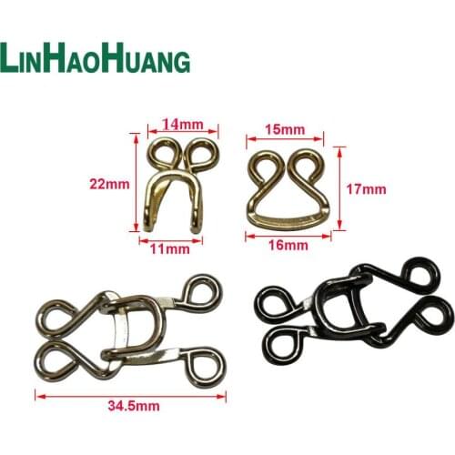 50sets/Lot Big 34.5mm Metal Underwear Hooks And Eyes Pant Skirt Hook And Eye Three Colors Free Shipping